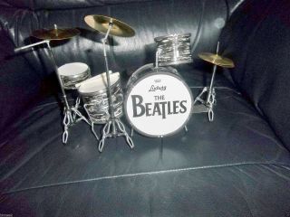 The Beatles Ludwig Miniature Drum Set 4 Drums 3 Cymbals,  Stool & Drum Sticks