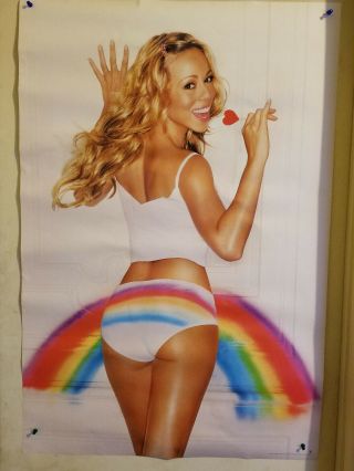 Rare Mariah Carey Album Poster Rainbow Record Store Promo 2 Double Side
