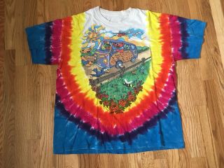 Grateful Dead 1994 Summer Tour Band T Shirt Mens Xl Liquid Blue Tie Dye Bin10
