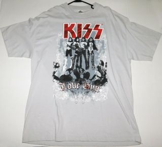 Kiss Band Love Gun 1977 Commemorative Red Logo Gray T - Shirt Shirt 2010 Xl Unworn