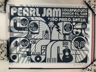Pearl Jam Don Pendelton Sao Paulo Poster Print Ap Signed Numbered Art 2018