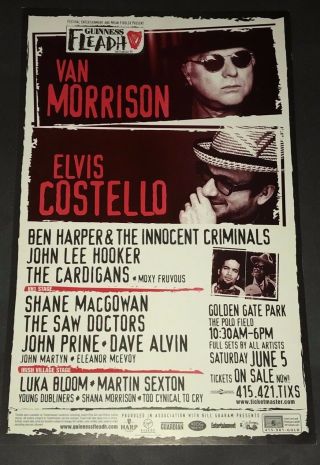 Van Morrison Elvis Costello Ben Harper Concert Festival Poster 199 Sf