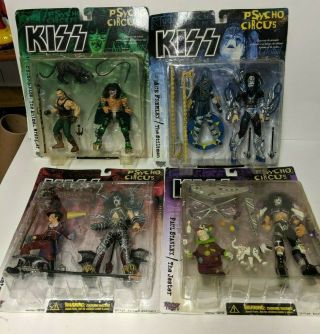 Mcfarlane Toys Kiss Psycho Circus Complete Set Of 4 Gene,  Paul,  Ace,  Peter