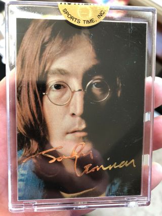 1996 Sports Time Beatles 24kt Gold Signature Card: John Lennon 1