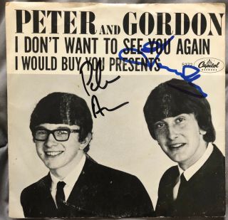 Vintage Peter & Gordon Signed Capitol Picture Sleeve Capitol 5272 45 Rpm