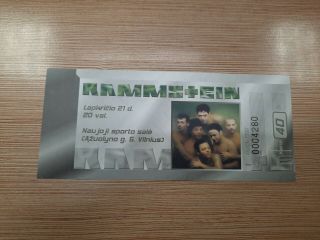 Rammstein - Mutter Tour 2001 Ticket (vilnius City)