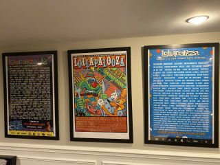 Lollapalooza 2015 - 2016 - 2018 Unframed Poster Set Of 3