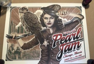 Pearl Jam Poster Wrigley Field Chicago 2018 Paul Jackson Eddie Vedder 8/18 8/20