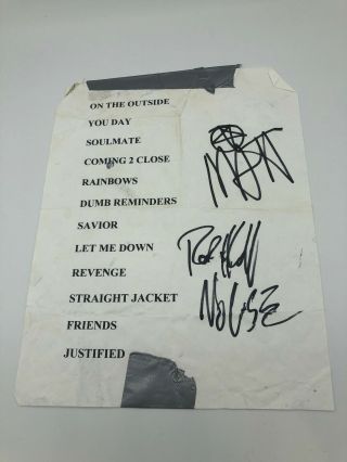2003 No Use For A Name Stage Tour Set List Signed