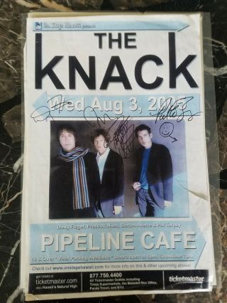 The Knack Autographed Pipeline Cafe Honolulu Concert Poster 11x17