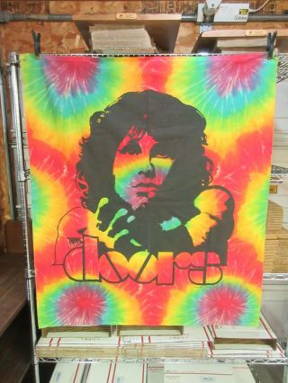 Vtg 1991 The Doors Jim Morrison Tie Dye Wall Tapestry Rock Hippie Festival 45x39