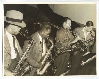 Vintage 1940s Jazz Earl Hines Orchestra Saxophones & Clarinets Photo Brown Bros
