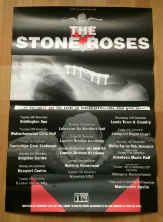 Stone Roses Uk Large Tour Poster 1995