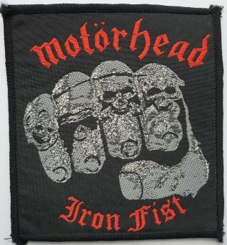 Motorhead Vintage Iron Fist Woven Patch Heavy Metal Lemmy Kilmister 80s