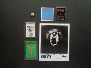 Nirvana,  B/w Promo Photo,  4 Backstage Passes,  Steel Pin,  Various Tours