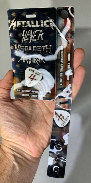 The Big 4 Concert 3d Wristband Lanyard Indio Metallica Megadeth Anthrax Slayer