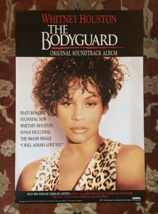 Whitney Houston The Bodyguard Soundtrack Rare Promotional Poster