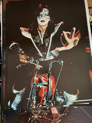 Kiss Vintage 1976 76 Motorcycle Ace Frehley Aucoin Mgt Nos Poster N/m