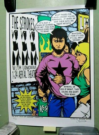 Strokes S/n Screen Print Concert Art Poster Signed By Jermaine Rogers Longwave