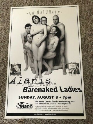 Alanis Morissette,  Barenaked Ladies - The Mann Center 8/8/2004 Rare Adv Poster