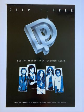 1984 Deep Purple Perfect Strangers Promotional Poster 24” X 36”