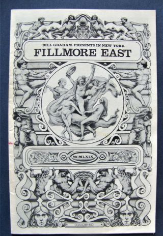 June 1969 Fillmore East Concert Program Byrds Procol Harum - Raven (nyc)