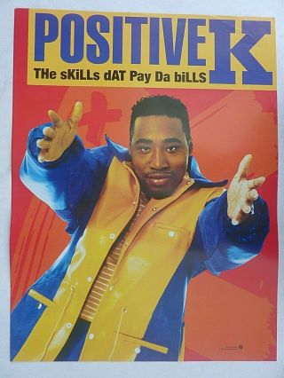 Postive K Skills Dat Pay Da Bills 1992 Vintage Hip Hop Music Store Promo Poster