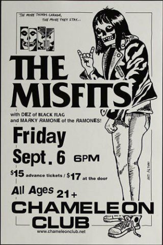 The Misfits _rare_ 2002 Tour Poster W/dez (black Flag),  Marky (ramones) Samhain