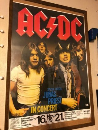 Ac/dc Judas Priest Concert Tour Poster 1979 Highway To Hell Nov 16