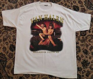 Van Halen Vintage 1995 Twins Concert Tour Shirt White Xl - Balance - Nm