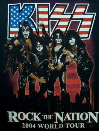 Kiss Rock The Nation 2004 World Tour Official Concert T - Shirt New/unworn Xl