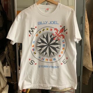 Vintage 1989 - 90 Billy Joel Storm Front Tour T - Shirt Xl Hanes Cotton Tee