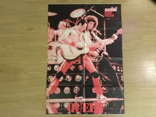 1980’s Queen Freddie Mercury - Stray Cats Suosikki Folded Poster - Finnish Rare