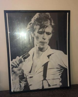 Very Rare David Bowie Framed Live Concert Photograph /poster Circa 1970’s