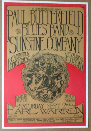 Psychedelic Era Concert Poster - Paul Butterfield Blues Band 1967