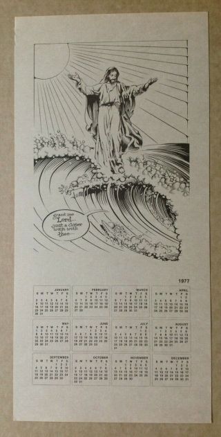 Surfing Jesus Calendar Psychedelic Era Concert Poster 1977