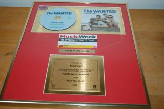 The Wanted Collectable Gold Sales Award 400k Of Single " Glad You Came " 2011