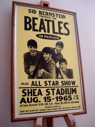 The Beatles Shea Stadium 1965 Framed Concert Tour Poster