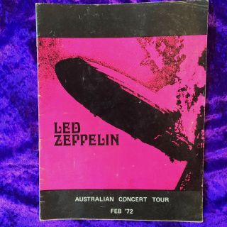 Led Zeppelin 1972 Australian Tour Program Extremely Rare Modified