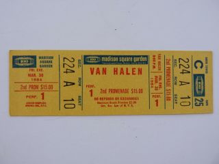 Van Halen 3 - 30 - 84 E.  Madison Square Garden 1984 Tour Concert Ticket Eddie