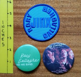 Rory Gallagher (taste) 2 X Old Badges,  One Cloth Patch From 1970 