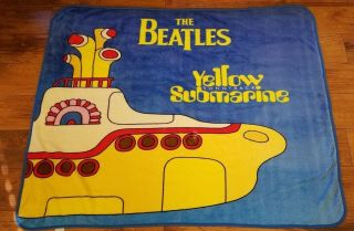 Beatles Yellow Submarine Fleece Throw Blanket Blue And Yellow