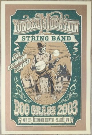 2003 Yonder Mountain String Band - Seattle Concert Poster S/n By Dave Gink