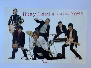 1980 Self Titled Huey Lewis & The News Band Promo Rock Poster 35” X 23”