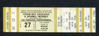 1986 Stevie Ray Vaughan Fabulous Thunderbird Concert Ticket Athens Ga