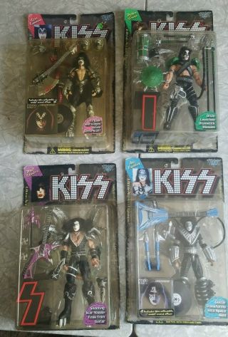 Kiss Action Figures - 1997 Mcfarlane Toys - Complete Set Of 4 Figures Nrfb 7 Inch