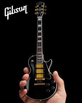 Gibson Les Paul Custom Ebony Handcrafted 1:4 Scale Mini Guitar Black Beauty 2