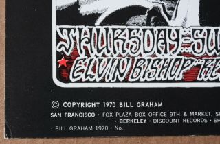Fillmore West Bill Graham poster BG - 264 1970 Cold Blood,  Boz Scaggs,  good cond. 3