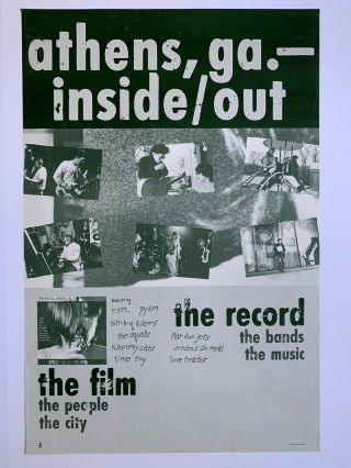 1987 Inside Out Rem Athens Georgia Promotional Rock Poster 23” X 35” Ga