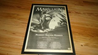 Marillion Market Square Heroes - 1982 Framed Poster Sized Advert